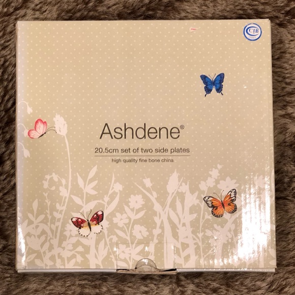 NIB Ashdene Tranquil Butterfly Sage Bone China Side Plate, Set of 2 - Picture 5 of 7